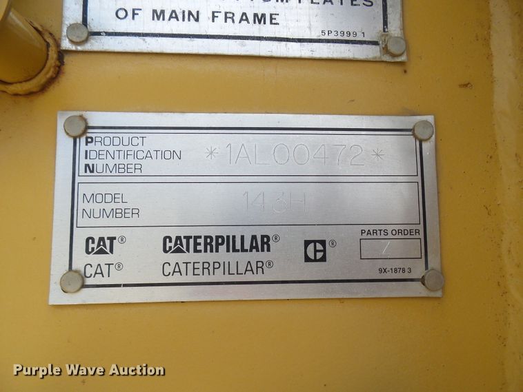 image for item DM3018 1998 Caterpillar 143H  VHP motor grader