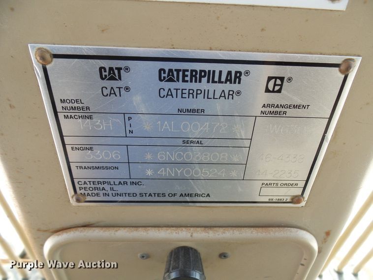 image for item DM3018 1998 Caterpillar 143H  VHP motor grader