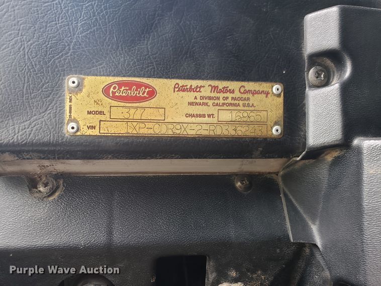 image for item HP9512 1994 Peterbilt 377  dump truck