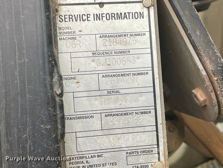 image for item HP9551 2006 Caterpillar D6R XL Series III  dozer