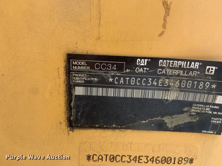 image for item IF9254 2010 Caterpillar CC34  single drum roller