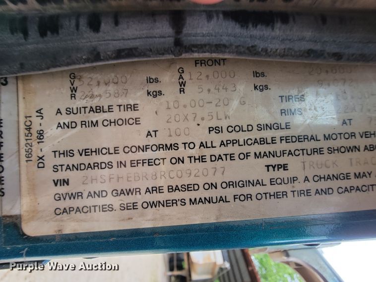 image for item IF9845 1994 International 9400  dump truck