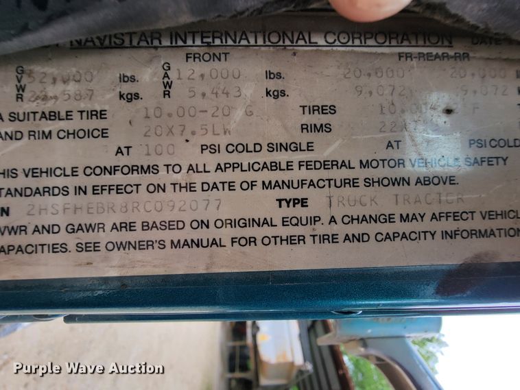 image for item IF9845 1994 International 9400  dump truck