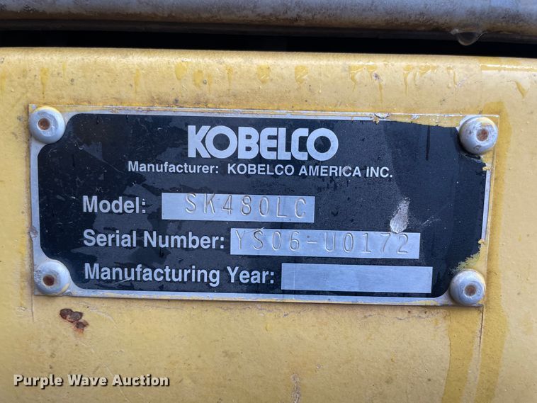 image for item IR9500 2002 Kobelco SK480LC  excavator