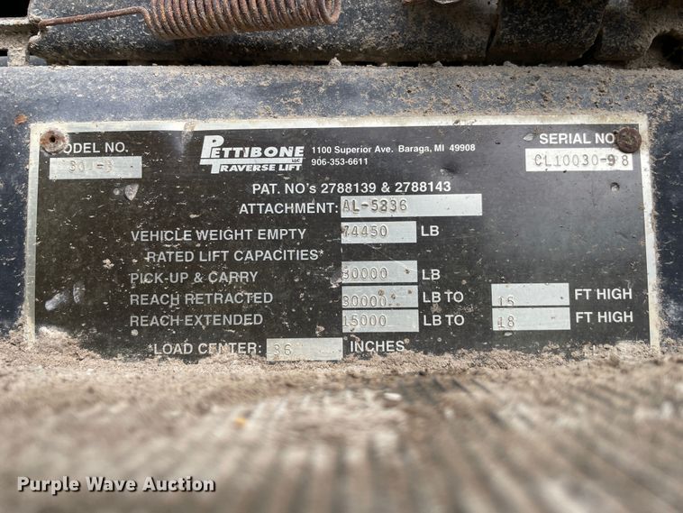 image for item IR9509 1998 Pettibone Cary-lift 304B  material handler