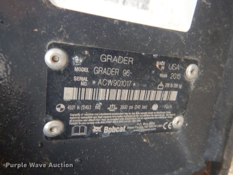 image for item IT9138 2015 Bobcat 96  skid steer grader