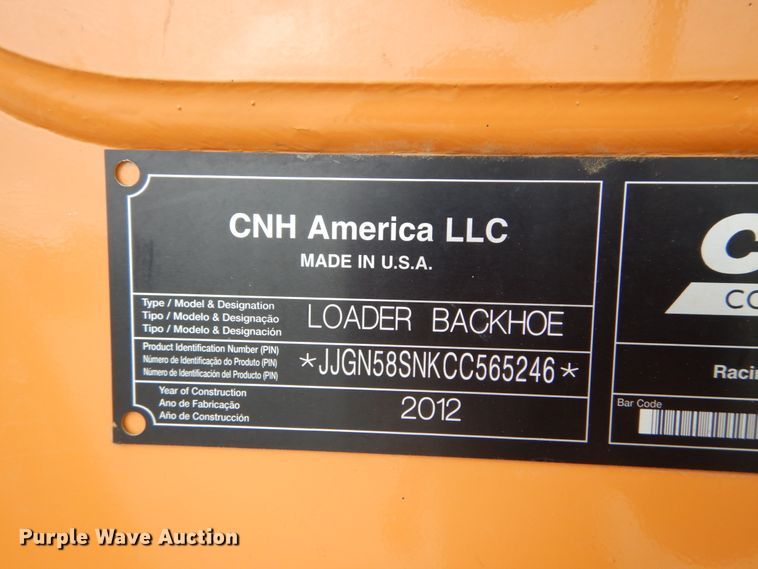 image for item IT9158 2012 Case 580 Super N  backhoe