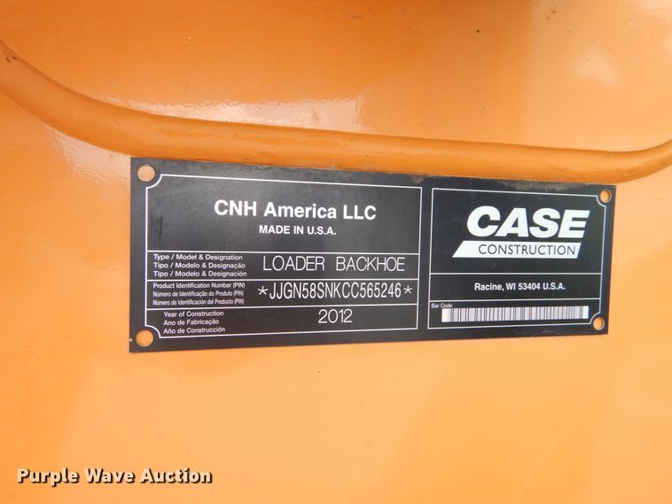 image for item IT9158 2012 Case 580 Super N  backhoe