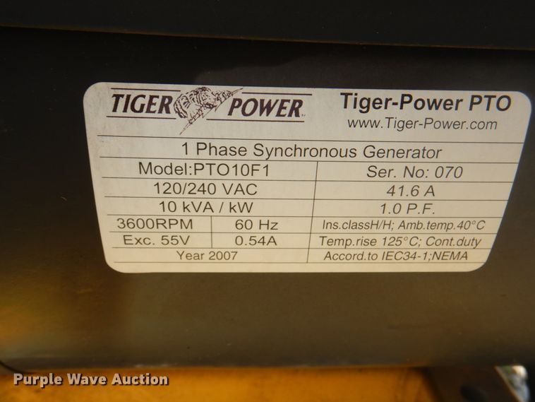 image for item JY9831 Tiger Power PTO10  generator