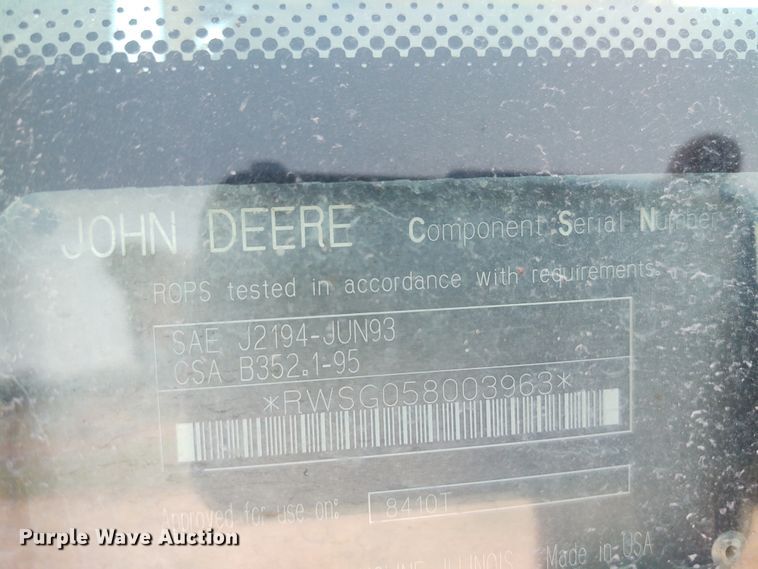 image for item BY9336 2000 John Deere 8410T  tractor