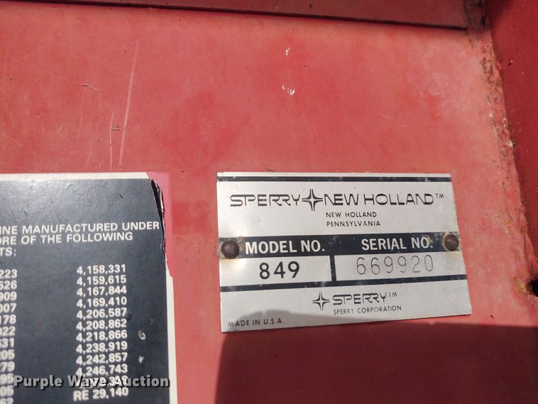 image for item FC9028 1983 New Holland 849  Auto-Wrap round baler