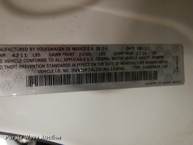 image for item DI6709 2012 Volkswagen Jetta SE