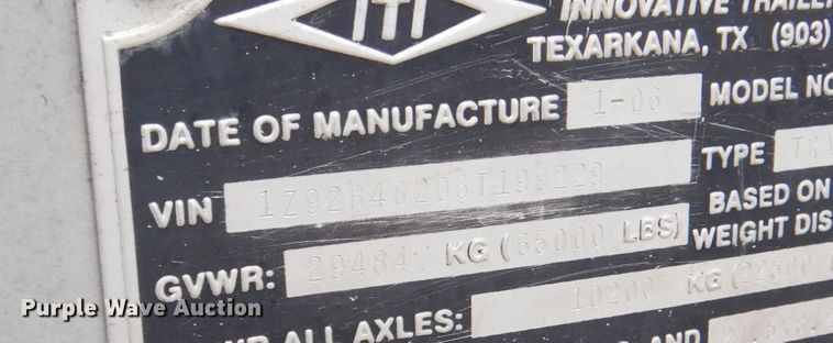 image for item DH7254 2006 Innovative Trailers SFS-48  walking floor trailer