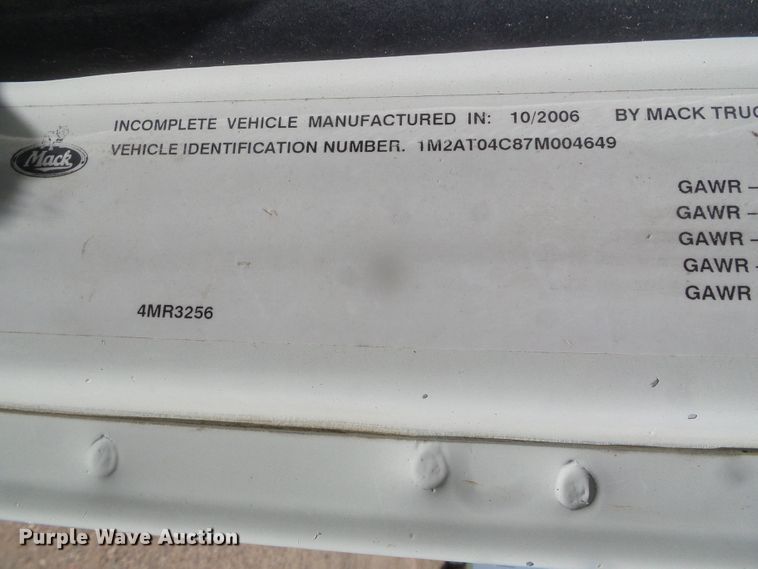 image for item DI5653 2007 Mack CTP  semi truck