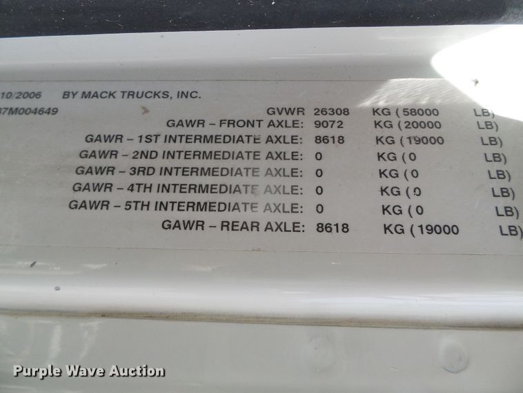 image for item DI5653 2007 Mack CTP  semi truck