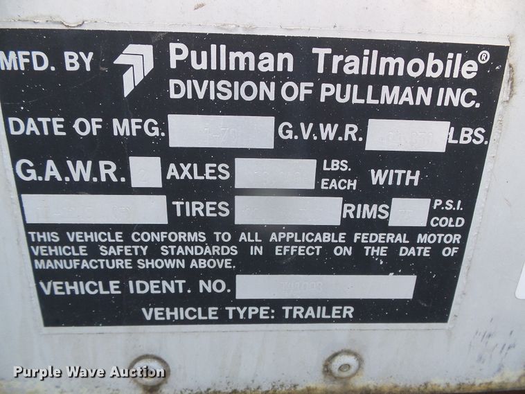 image for item DI5668 1979 Pullman Trailmobile T43L-12AF  tank trailer