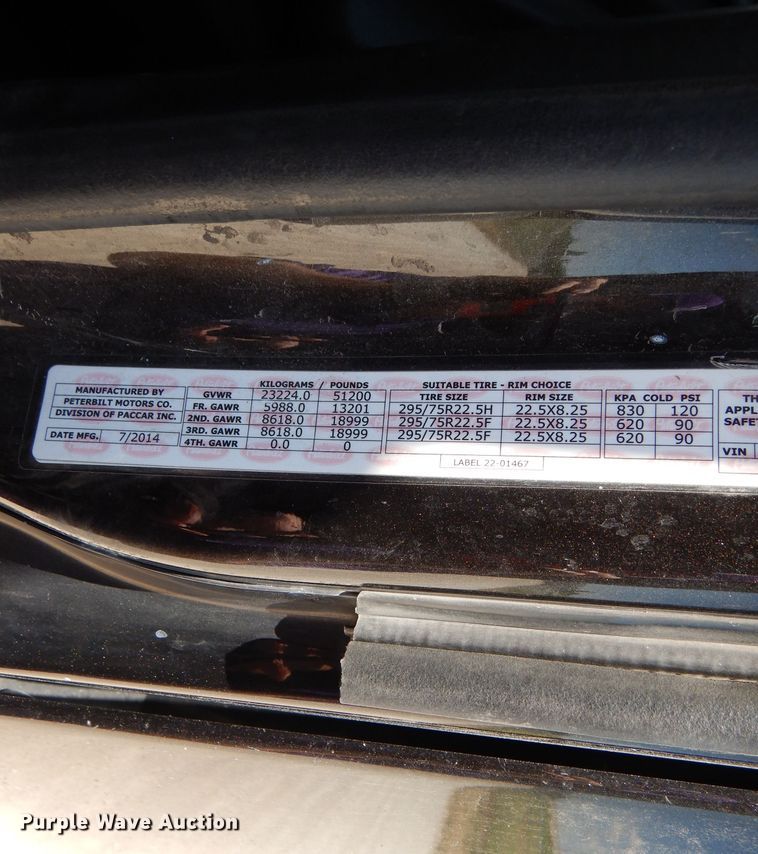 image for item DM0087 2015 Peterbilt 579  semi truck