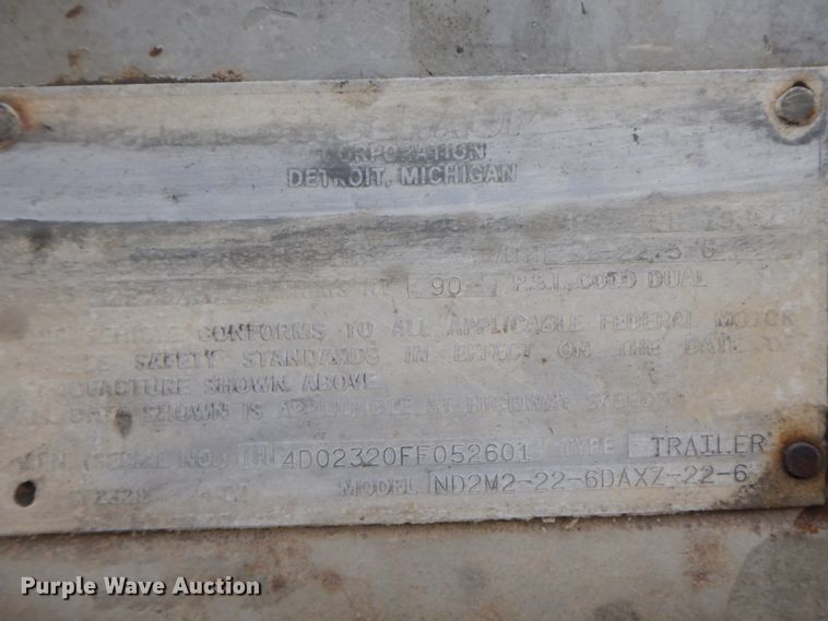 image for item HP9504 1985 Fruehauf ND2M2-22-6DAXZ-22-6  end dump trailer
