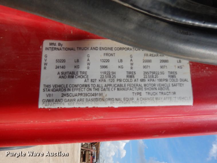 image for item HP9561 2009 International ProStar Premium  semi truck