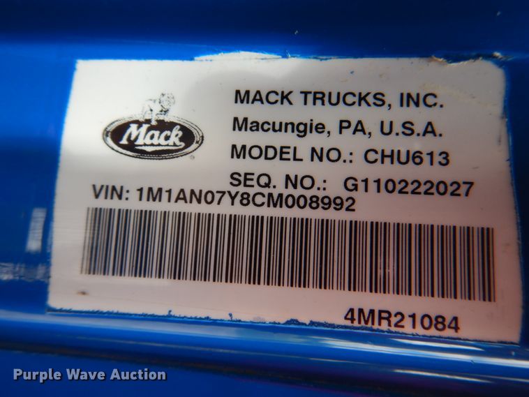 image for item HT9274 2012 Mack CHU613  semi truck