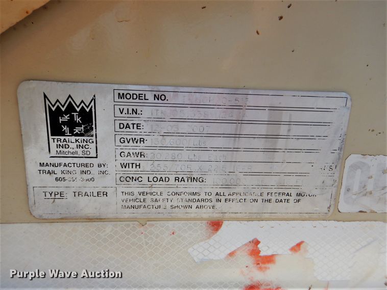 image for item HT9284 2008 Trail King TK110HDG-513  lowboy trailer