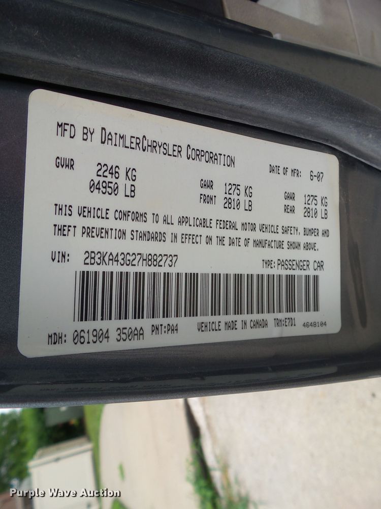 image for item DA7136 2007 Dodge Charger