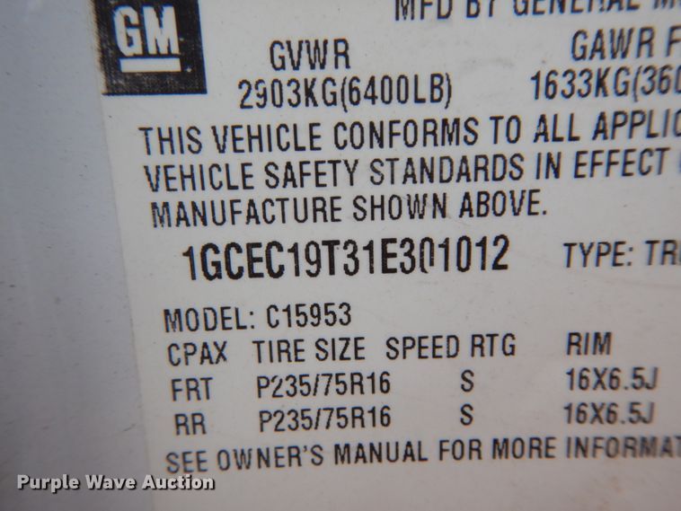 image for item DC2059 2001 Chevrolet Silverado 1500  Ext. Cab pickup truck