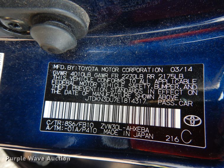 image for item DI6677 2014 Toyota Prius
