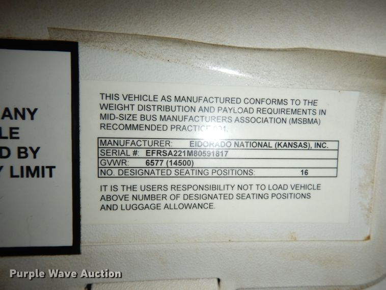 image for item DI6726 2008 Ford E450 Super Duty  shuttle bus