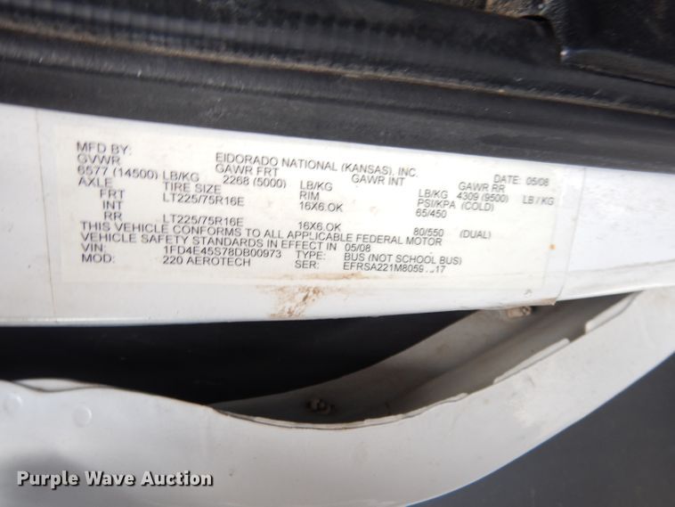 image for item DI6726 2008 Ford E450 Super Duty  shuttle bus