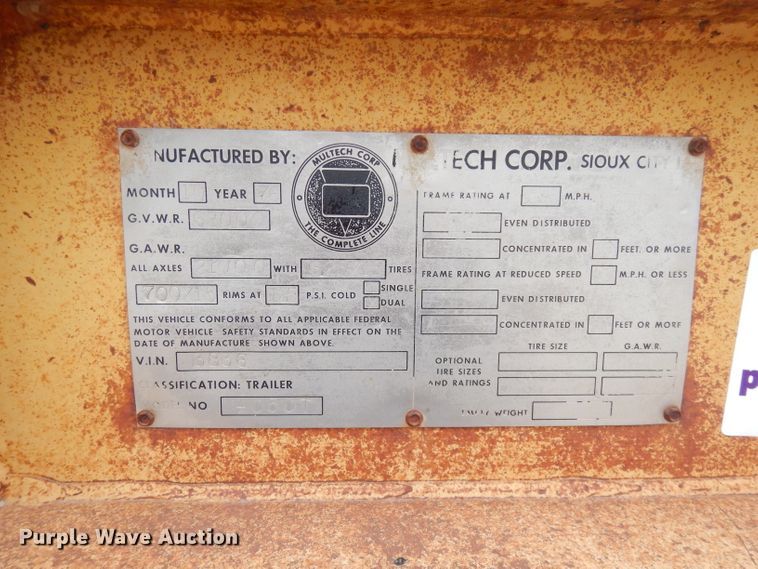 image for item DI6732 1977 Muv-All 4050T  drop deck equipment trailer