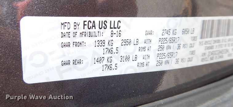 image for item DI6737 2017 Dodge Grand Caravan SXT  van