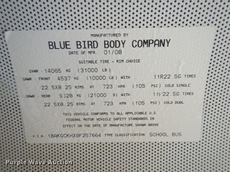 image for item DI6742 2009 Blue Bird Vision  school bus