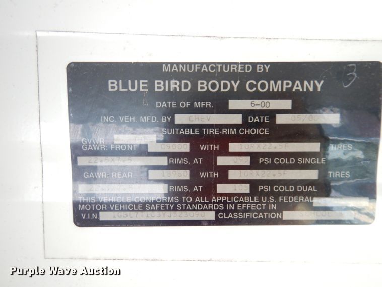 image for item DI6745 2001 Chevrolet C7H064  school bus