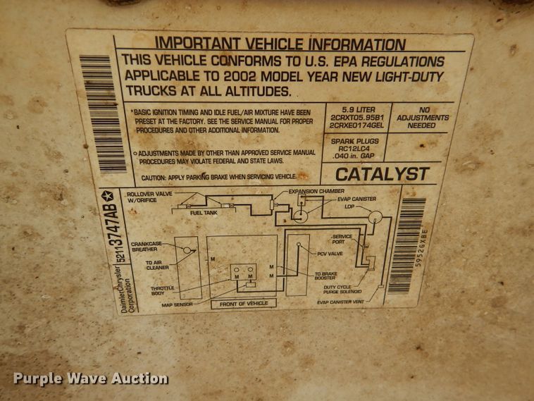 image for item DM0154 2002 Dodge Ram 1500  pickup truck