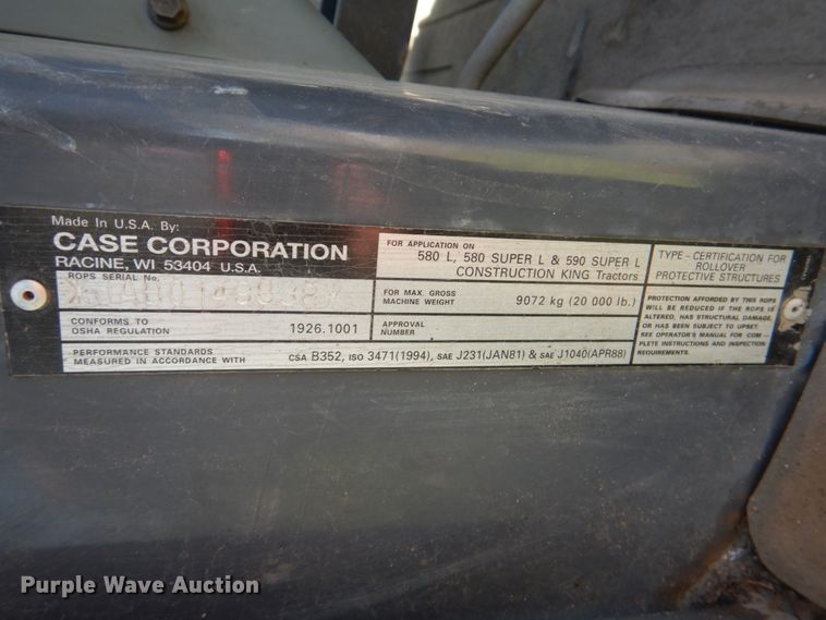 image for item HC9289 1997 Case 580 Super L  backhoe