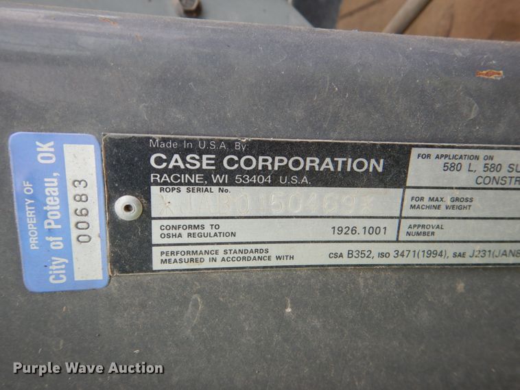 image for item HC9291 1997 Case 580L  backhoe