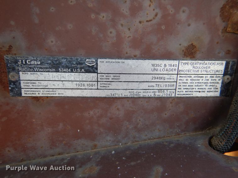image for item HC9296 1994 Case 1840  skid steer loader