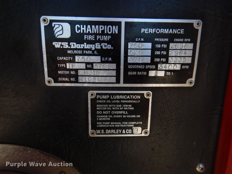 image for item IQ9641 1989 Chevrolet C70  pumper fire truck