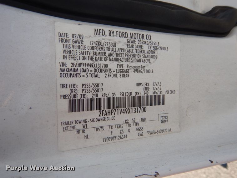 image for item IT9201 2009 Ford Crown Victoria Police Interceptor