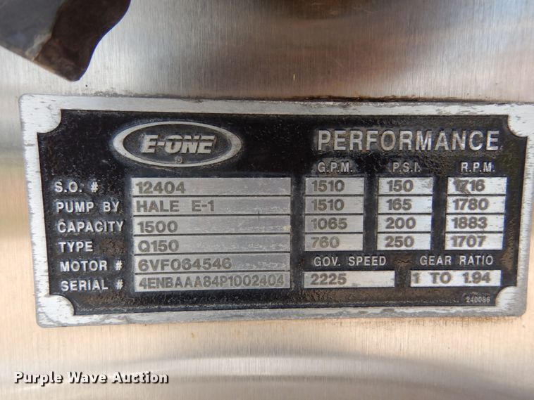 image for item IT9209 1993 Federal Motors Emergency One  pumper fire truck