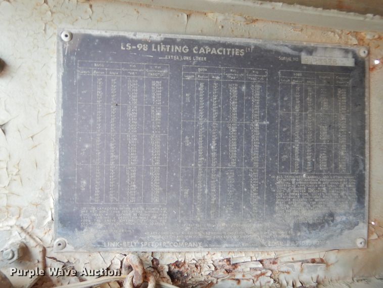 image for item IT9535 1969 Link Belt LS-98  crane