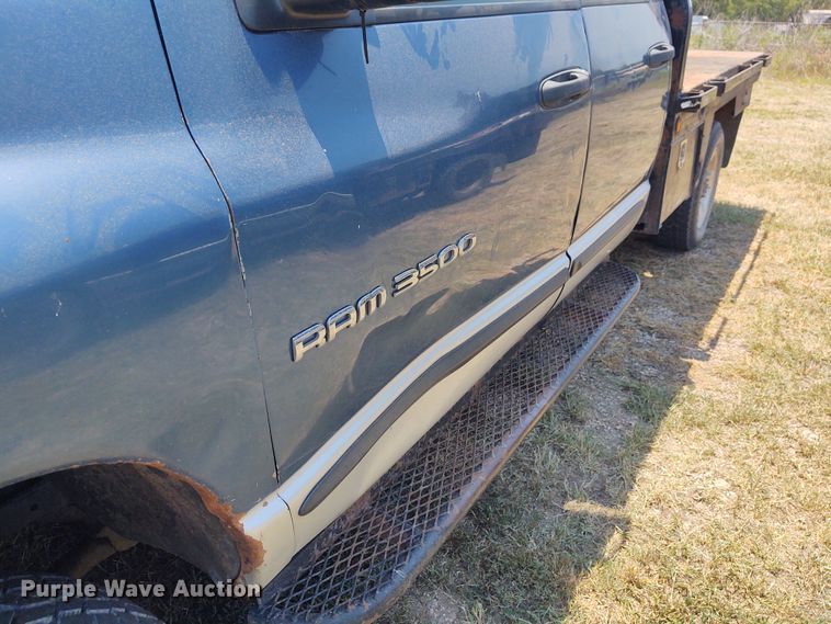 image for item BY9342 2005 Dodge Ram 3500  Quad Cab flatbed pickup truck
