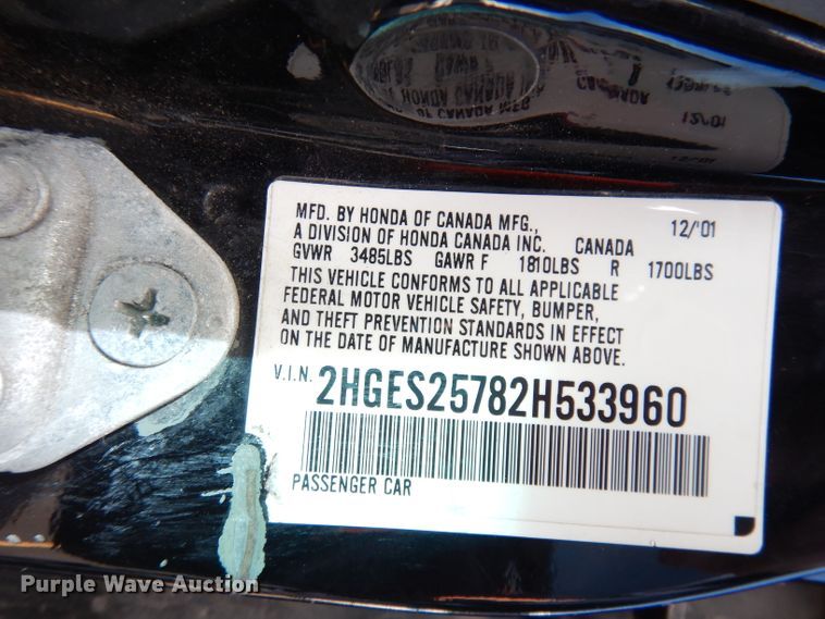 image for item DI6714 2002 Honda Civic LX