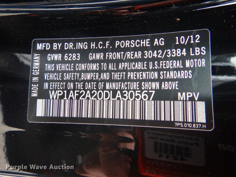 image for item DJ0546 2013 Porsche Cayenne  SUV