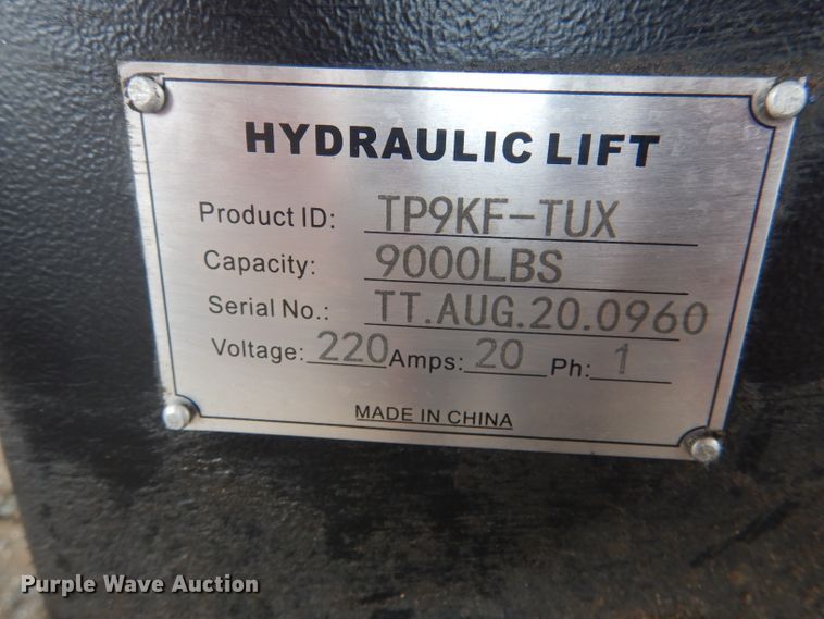 image for item DJ0549 2020 Tuxedo TP9KF-TUX  two post automotive lift
