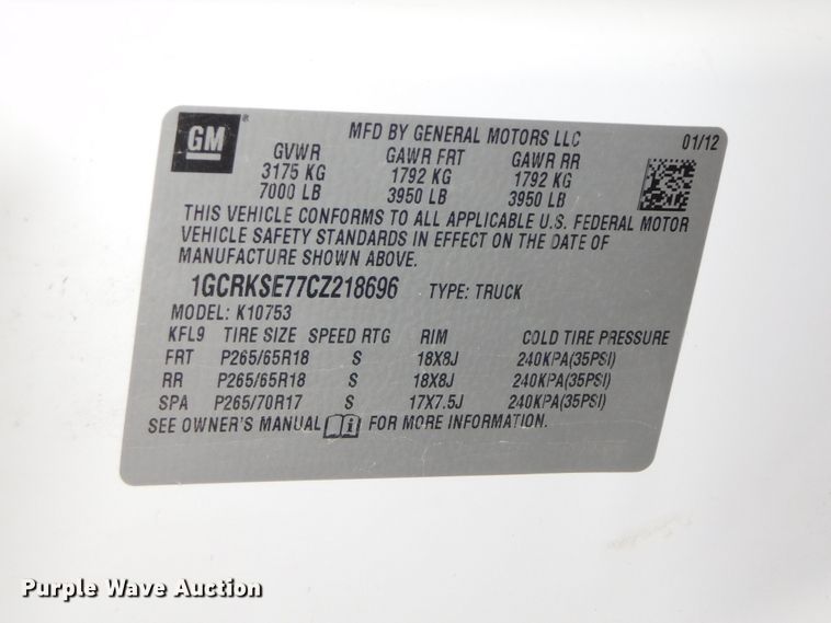 image for item DK8588 2012 Chevrolet Silverado 1500  Ext. Cab pickup truck