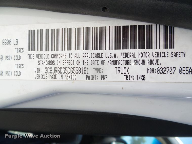 image for item GR9467 2013 Dodge Ram 1500  utility bed pickup truck