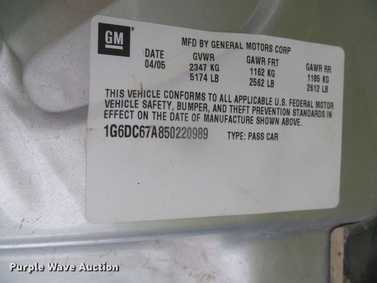 image for item GR9468 2005 Cadillac STS