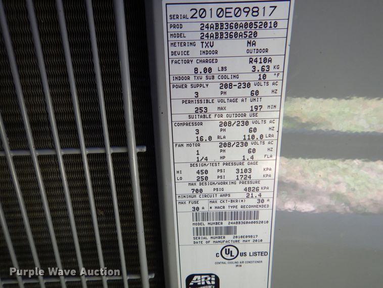 image for item HC9333 2010 Carrier  air conditioner